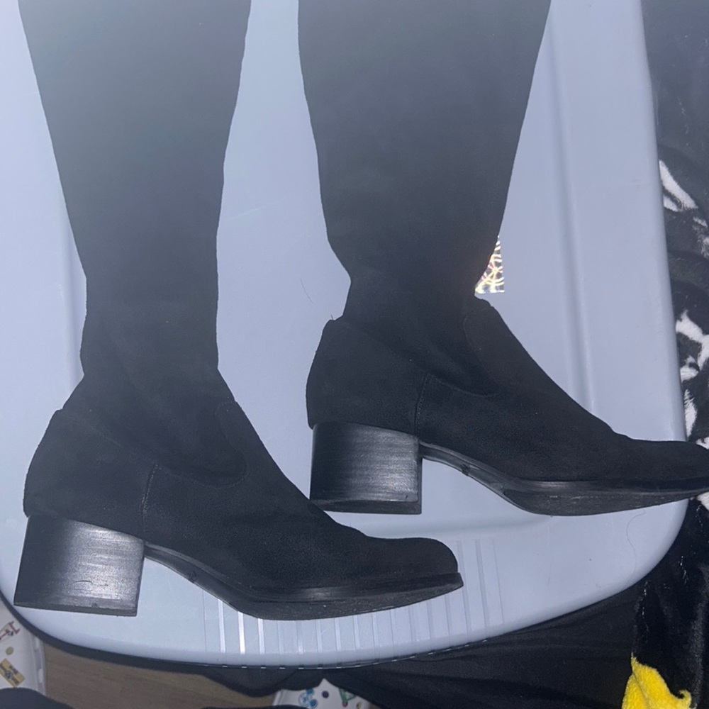 Black knee high boots